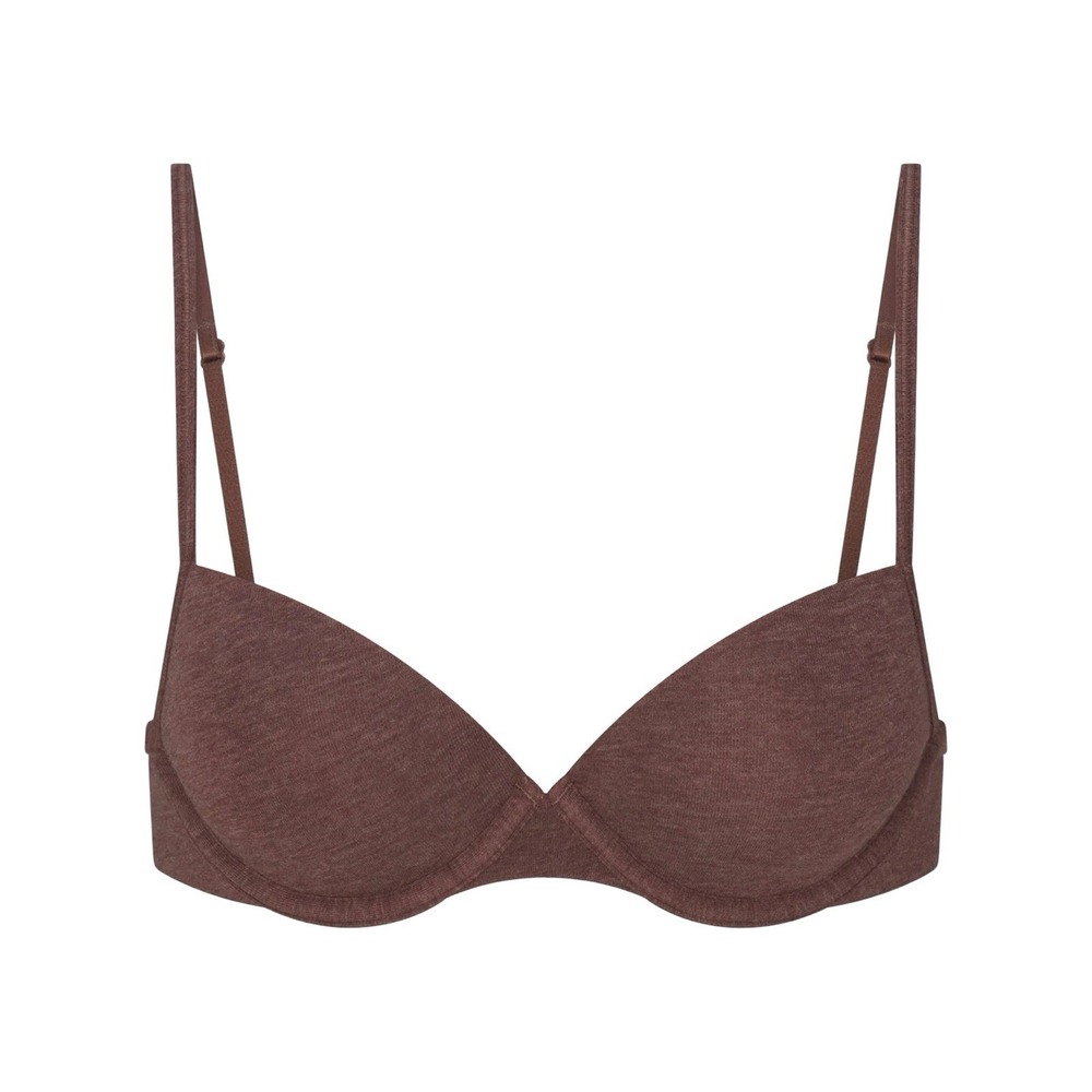 Skims Everyday Cotton Lightly Lined Demi Bra - New - Cocoa Heather - 32A